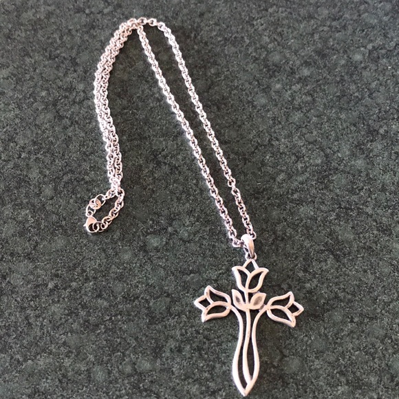 Jewelry - NWOT! Rose cross pendent Jewelry - NWOT! Rose cross pendent